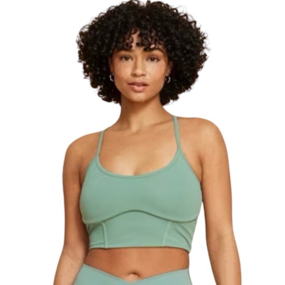 NWT Blogilates Target (Popflex) Corset Crop Bralette Hedge Green XS